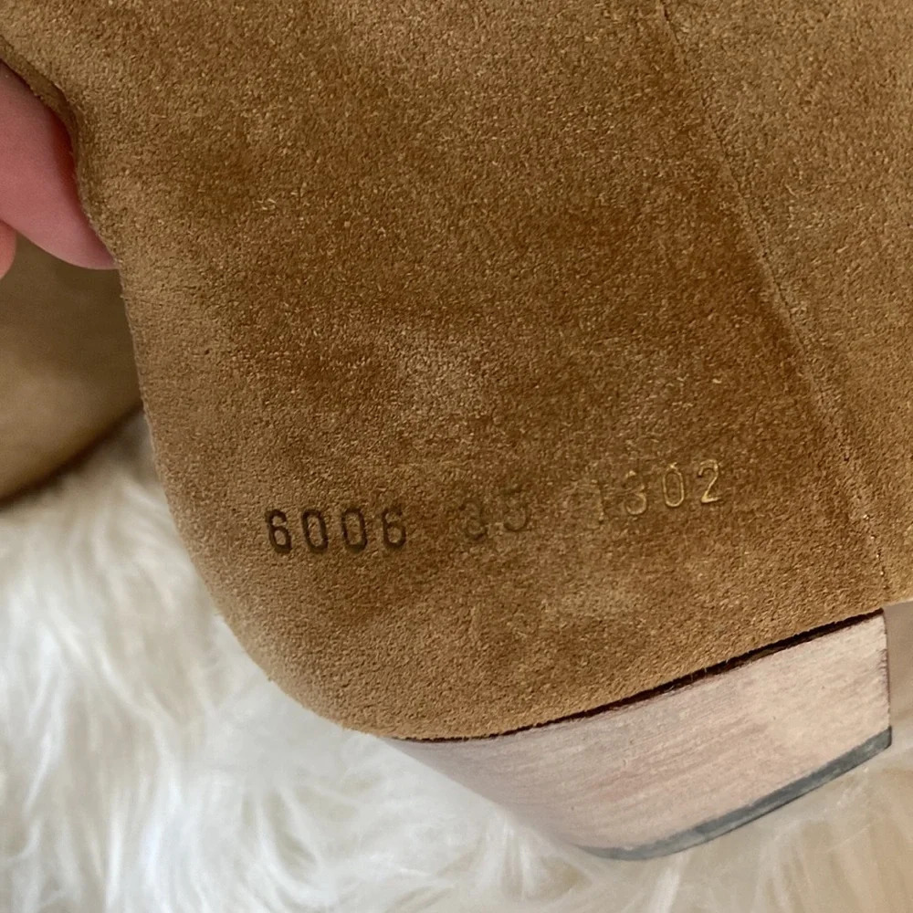 WOMAN by COMMON PROJECTS Tan Leather Booties Sz.35 Made in Italy EUC - Picture 4 of 9